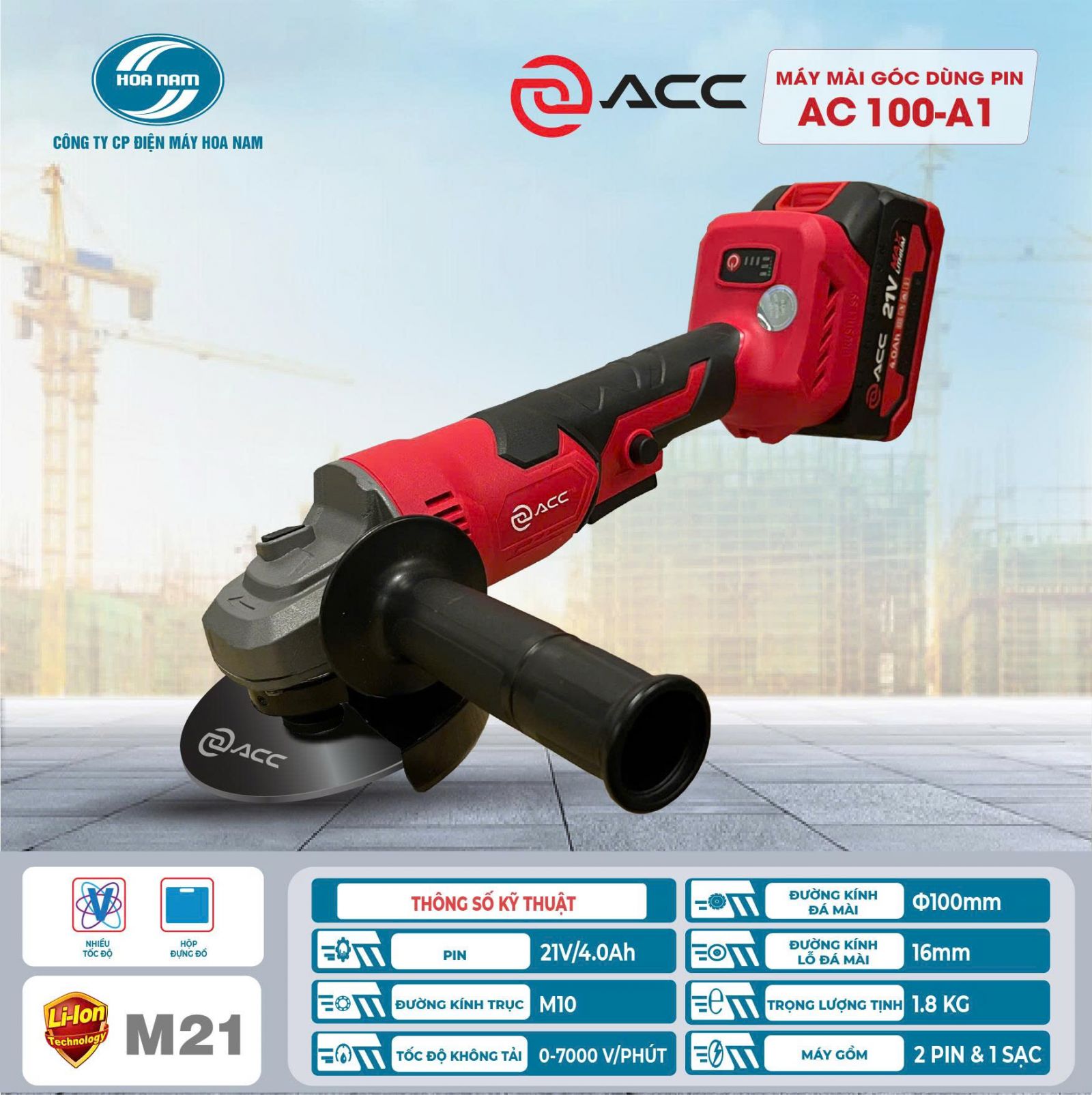 Máy Mài Góc Dùng Pin AC 100-A1